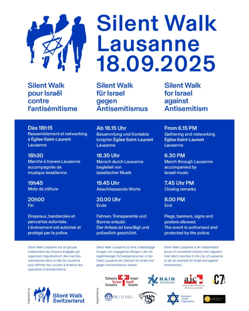 Flyer - Silent Walk Lausanne – 18.09.2025
